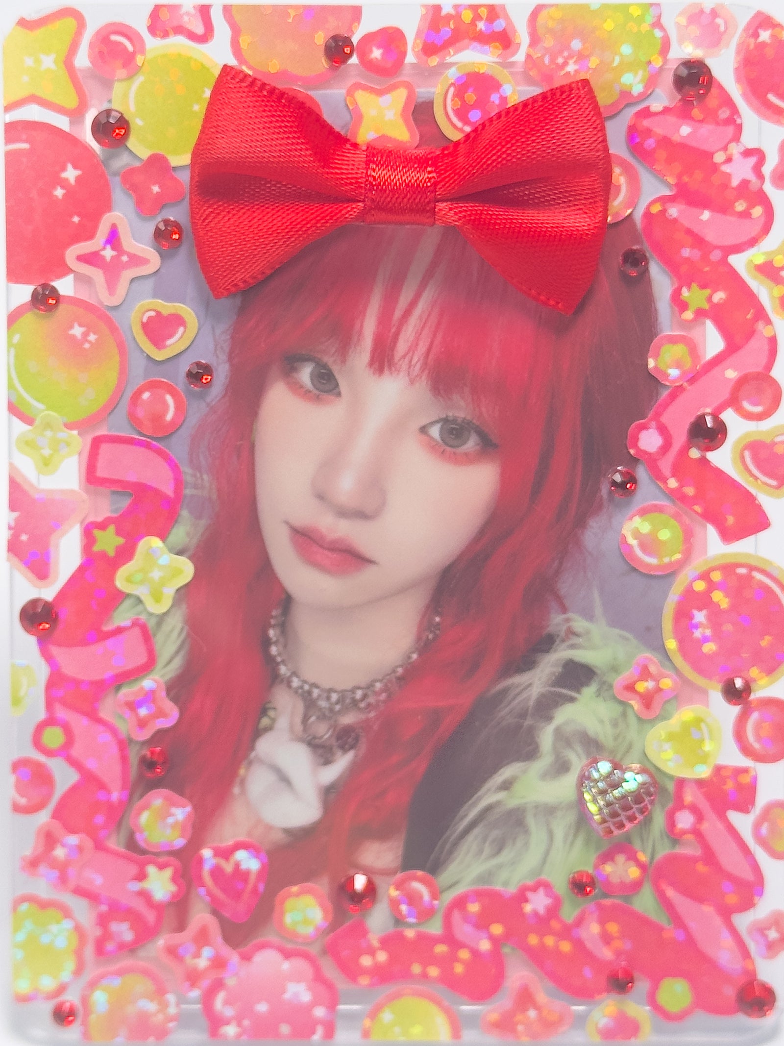 Decorated photocard after using the kit